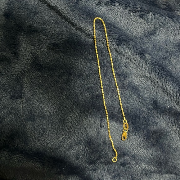 Solid gold 10K Anklet 9” Ball Chain Lobster Clamp - Picture 2 of 4